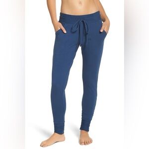 Free People Deep Blue Drawstring Slim Joggers